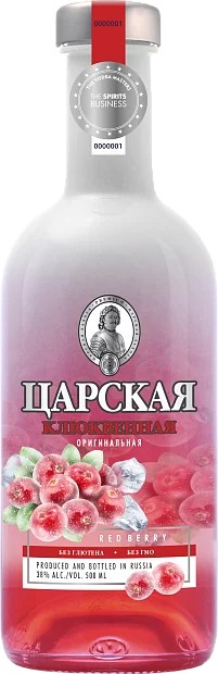 Водка ЦАРСКАЯ Оригинальная клюква 38% ст/б 0.5л