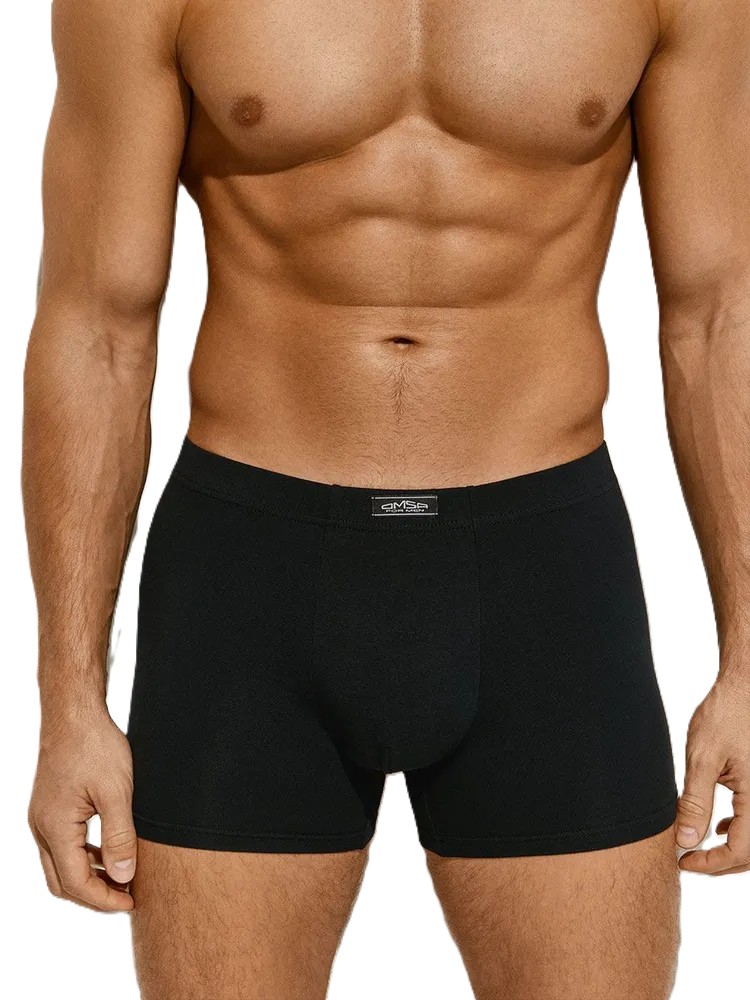 Трусы мужские ОМСА боксеры с закрытой резинкой черные р.56