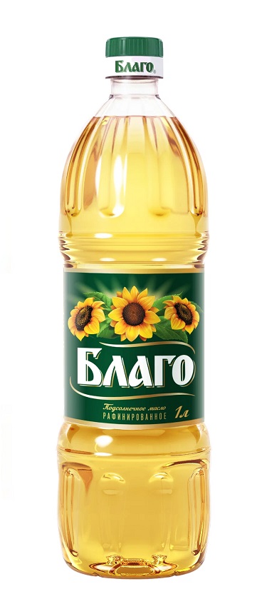 Масло подсолнечное БЛАГО рафинированное 1с 1л