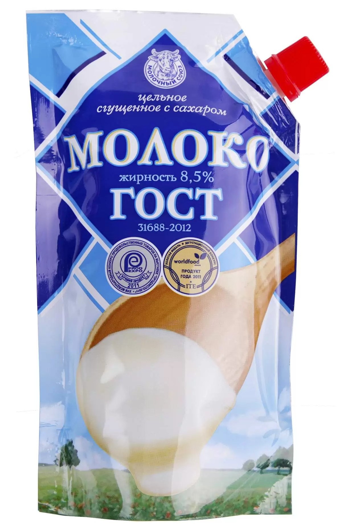 Сгущенное молоко ВЕРХОВЬЕ цельное с сахаром бзмж 8.5%  ГОСТ  д/пак 270г