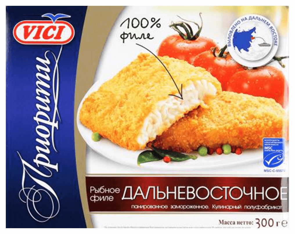 Рыбное филе ВИЧИ Дальневосточное панированное 300г