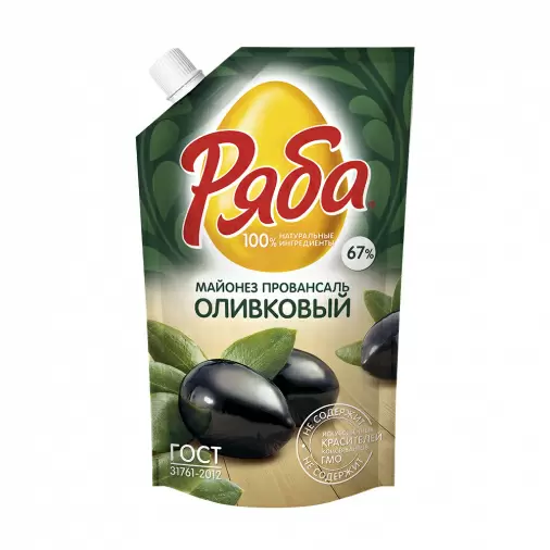 Майонез РЯБА Оливковый провансаль д/пак 192г