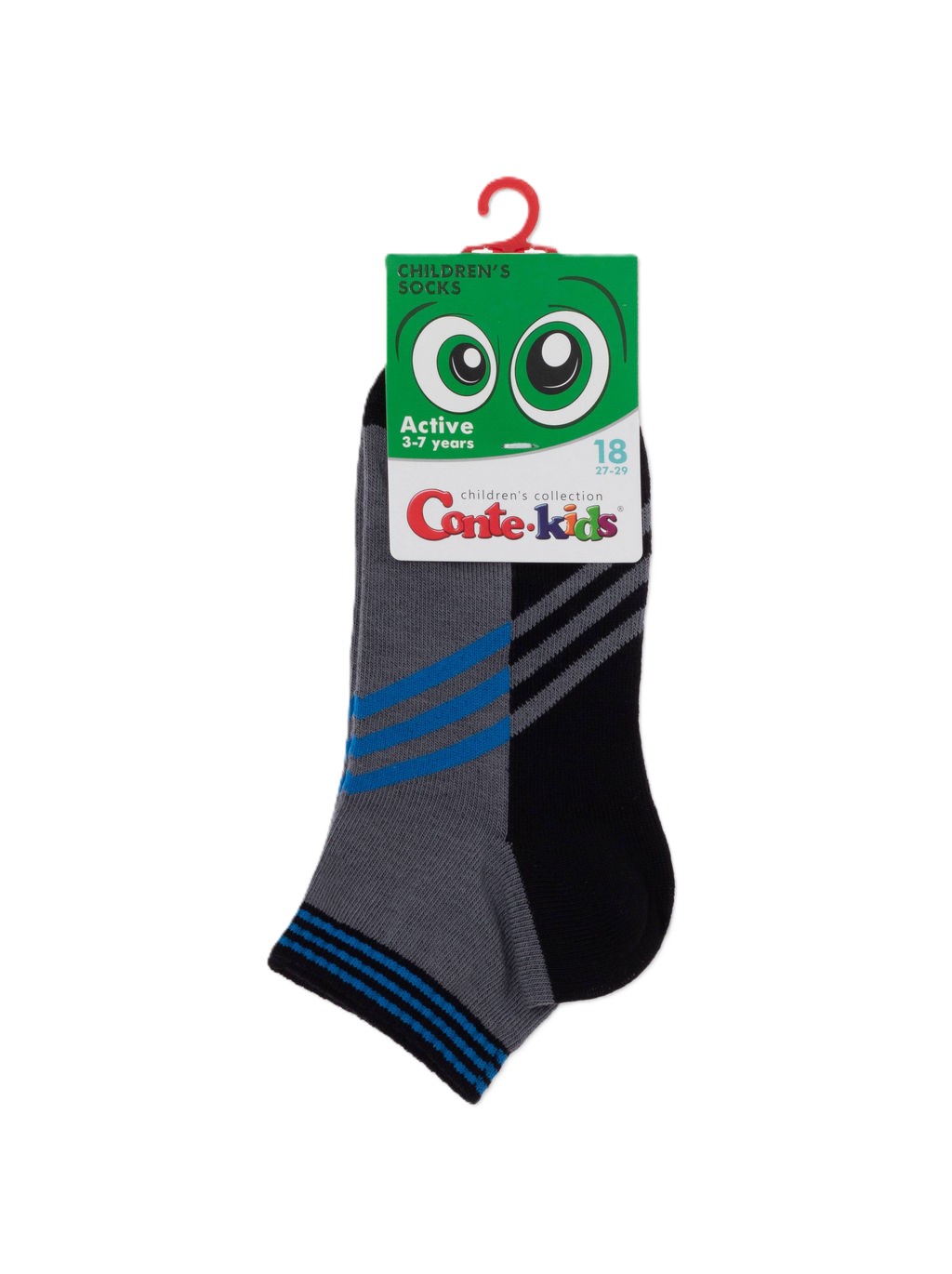 Носки детские КОНТЕ КИДС Актив короткие серо-синие р.16 арт.13С-34СП