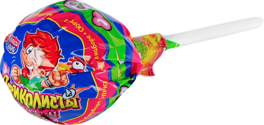 Карамель на палочке КАНДИ Лизунец Приколисты с подарком 112г