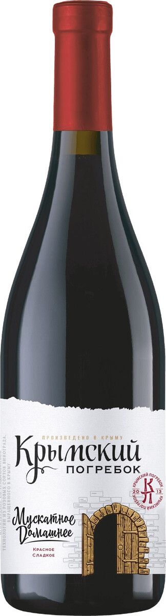 Вино КРЫМСКИЙ ПОГРЕБОК Мускатное Домашнее красное сл 10% ст/б 0.75л