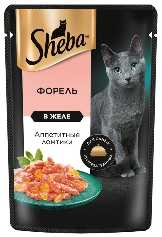 Корм для кошек ШЕБА Ломтики с форелью в желе 75г