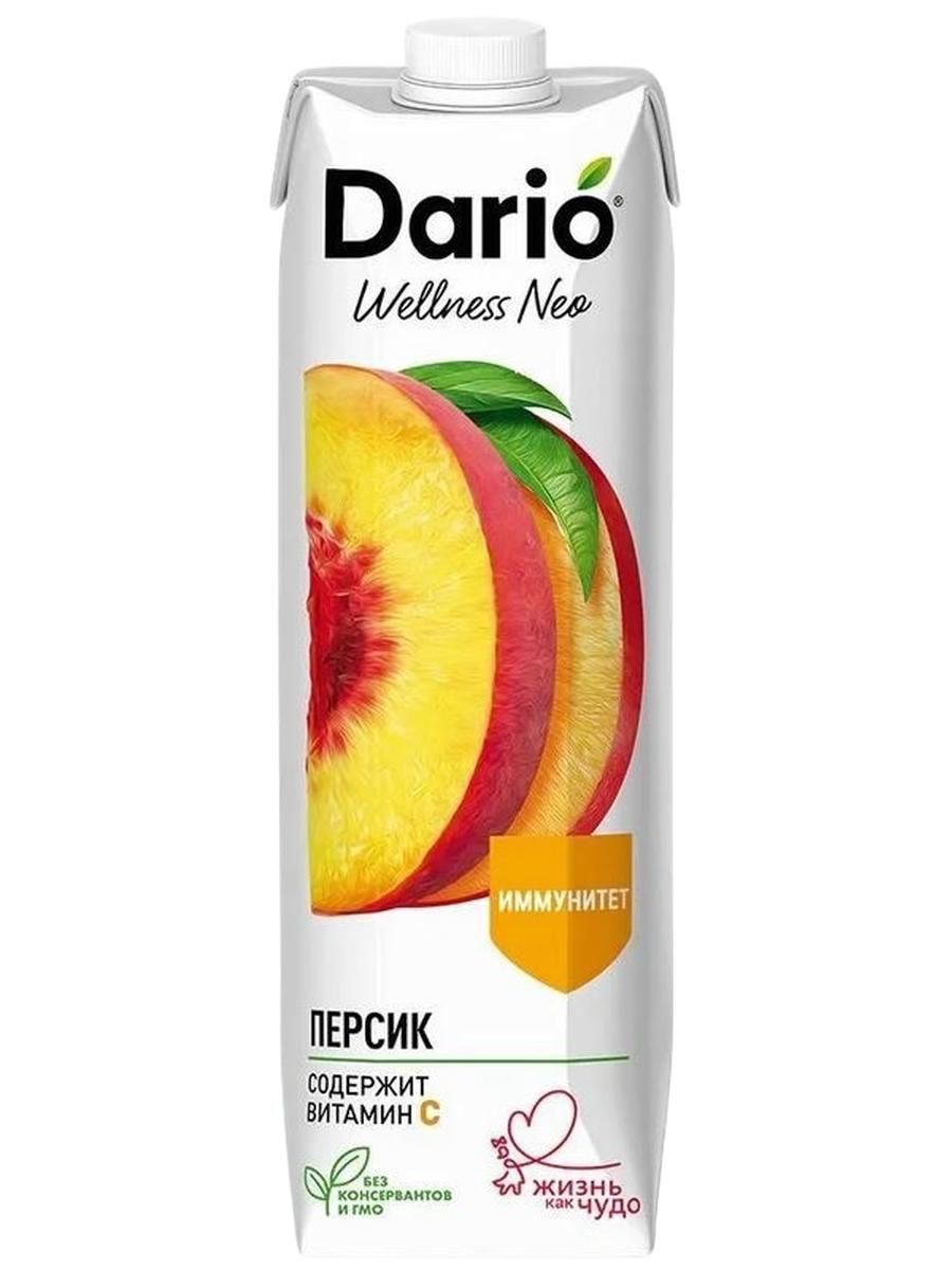 Нектар ДАРИО Велнес персик с мякотью 1л