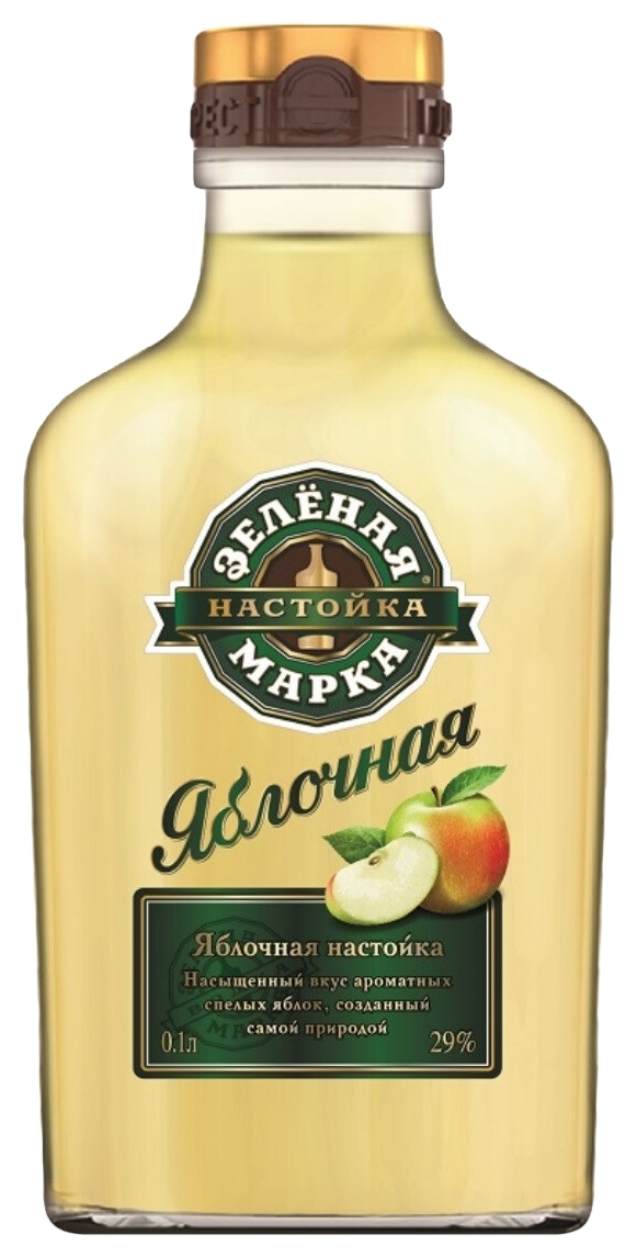 Настойка ЗЕЛЕНАЯ МАРКА Яблочная 24-29% ст/б 0.1л