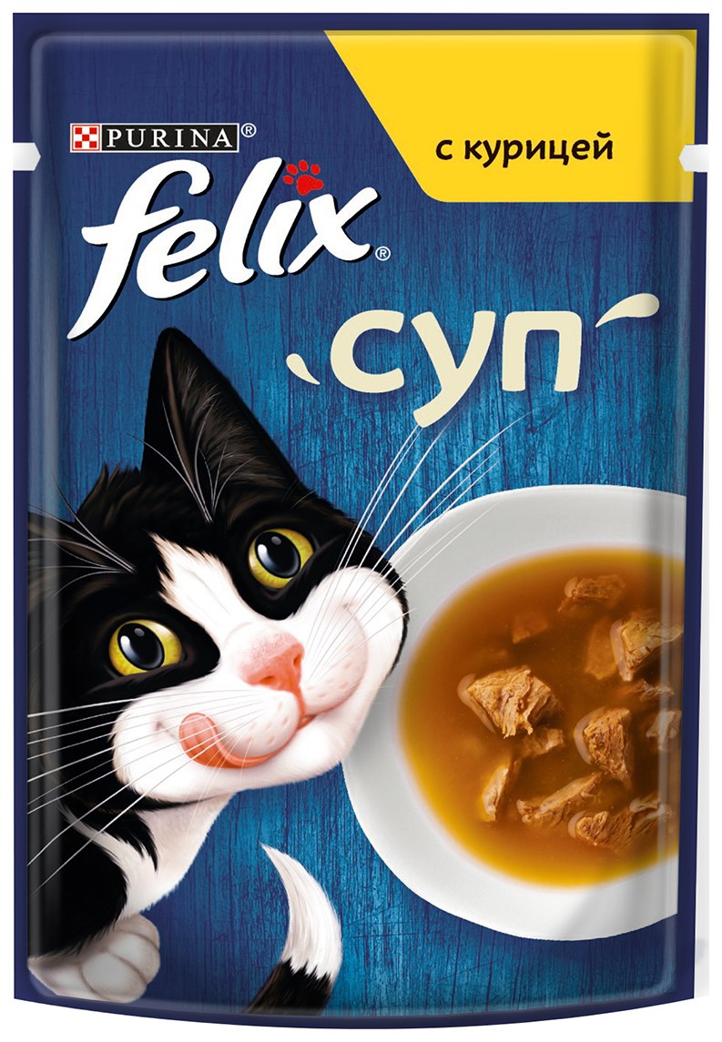 Корм для кошек ФЕЛИКС Суп с курицей 48г