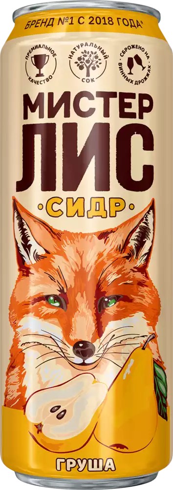 Сидр МИСТЕР ЛИС груша 4.5% ж/б 0.43л
