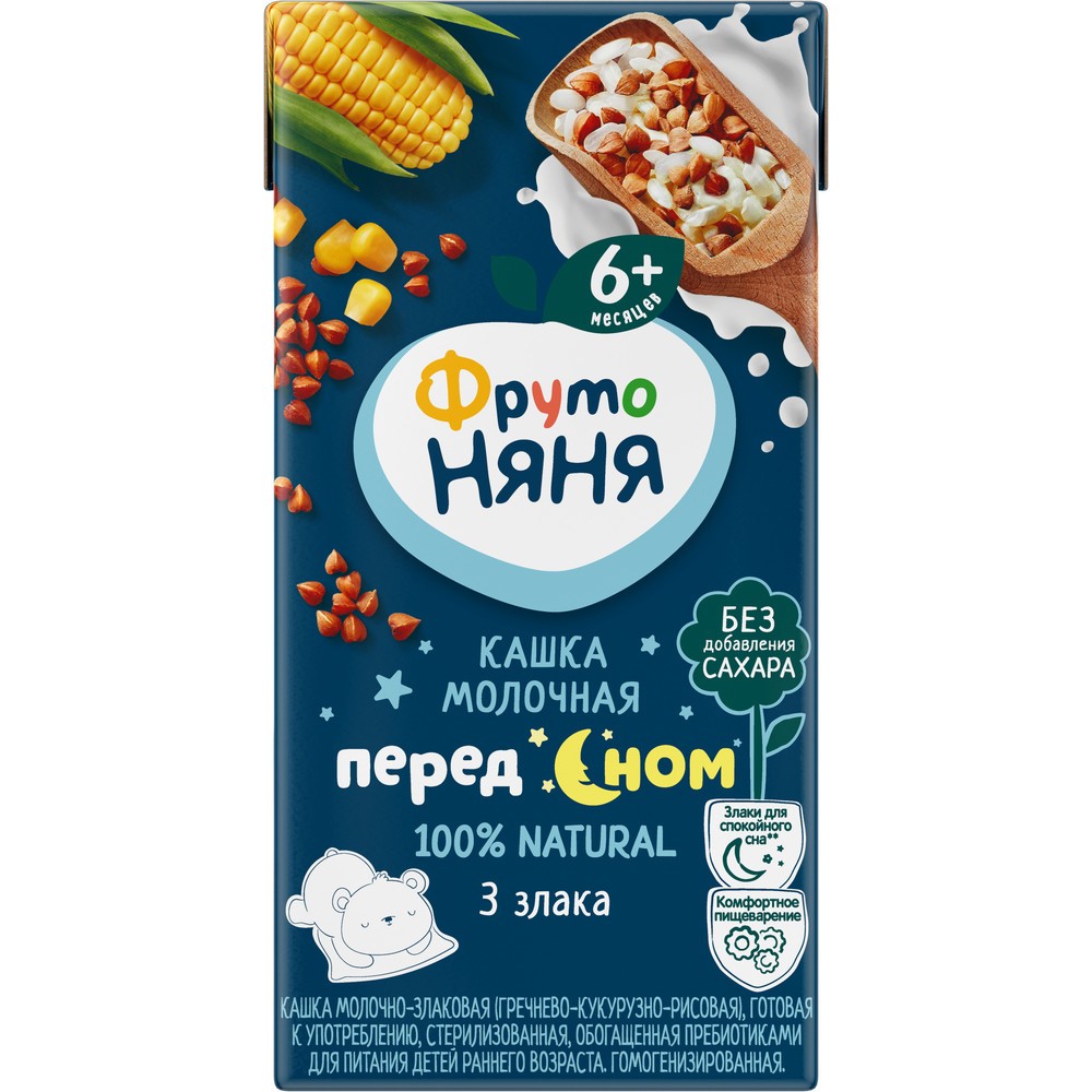 Каша ФРУТОНЯНЯ жидкая молочно-злаковая бзмж т/пак 0.2л