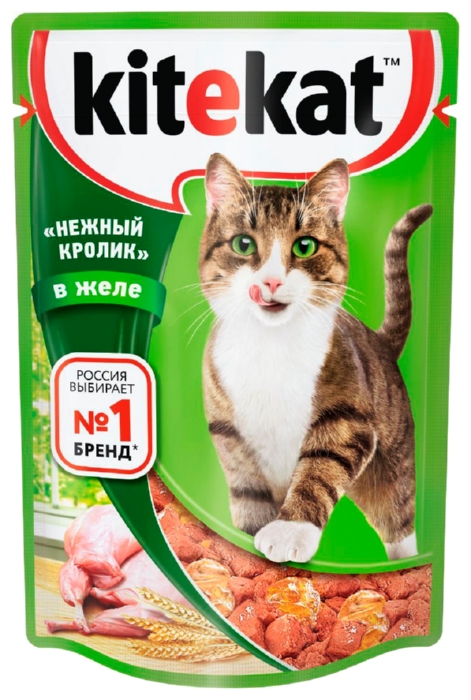 Корм для кошек КИТЕКЕТ Нежный кролик в желе 85г