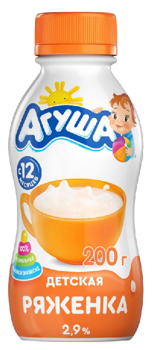 Ряженка АГУША бзмж 3.2% 180г