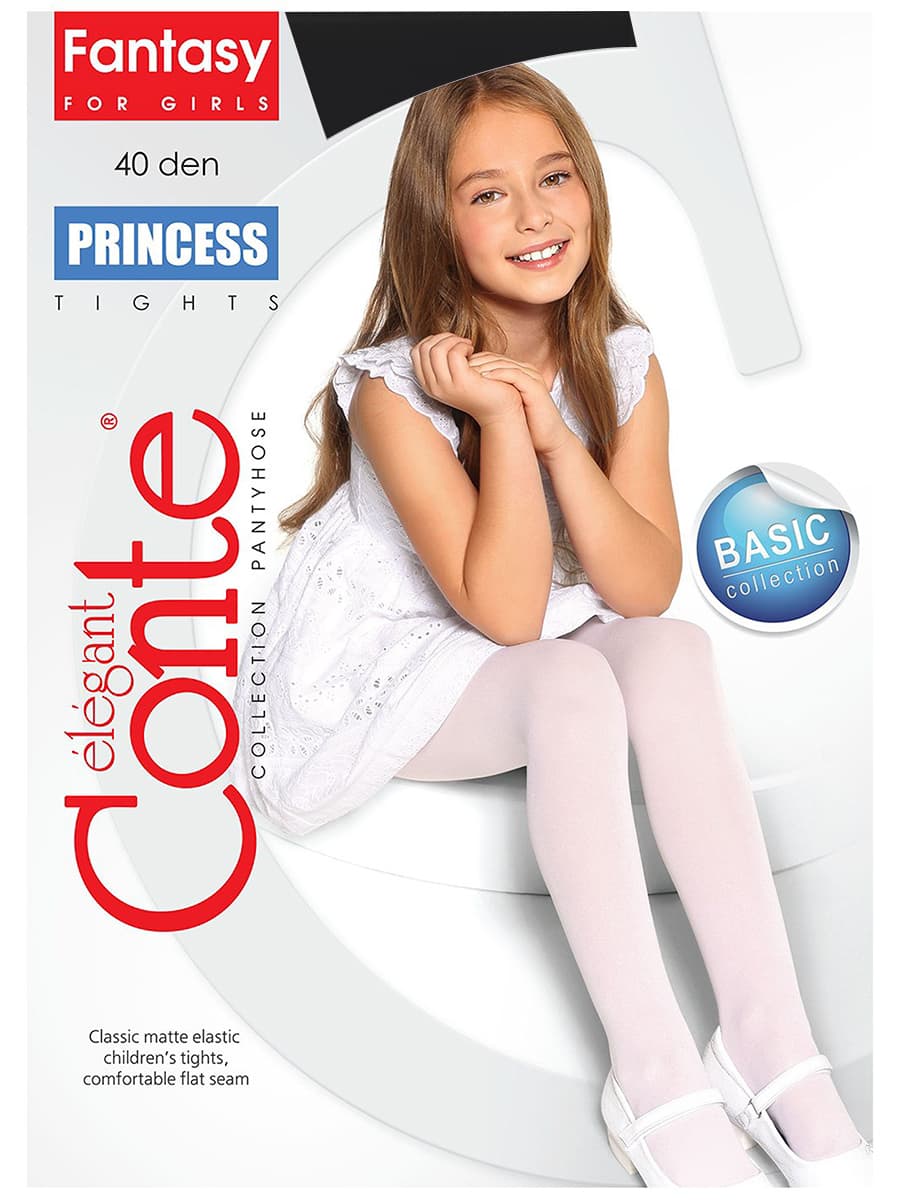 Колготки детские КОНТЕ Элегант Принцесс 40ден черные р.116-122