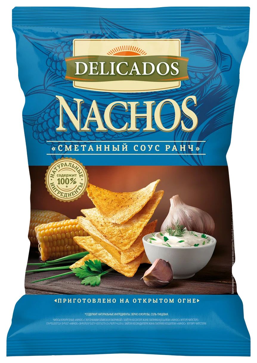 Чипсы ДЕЛИКАДОС Начос Сметанный соус ранч 150г