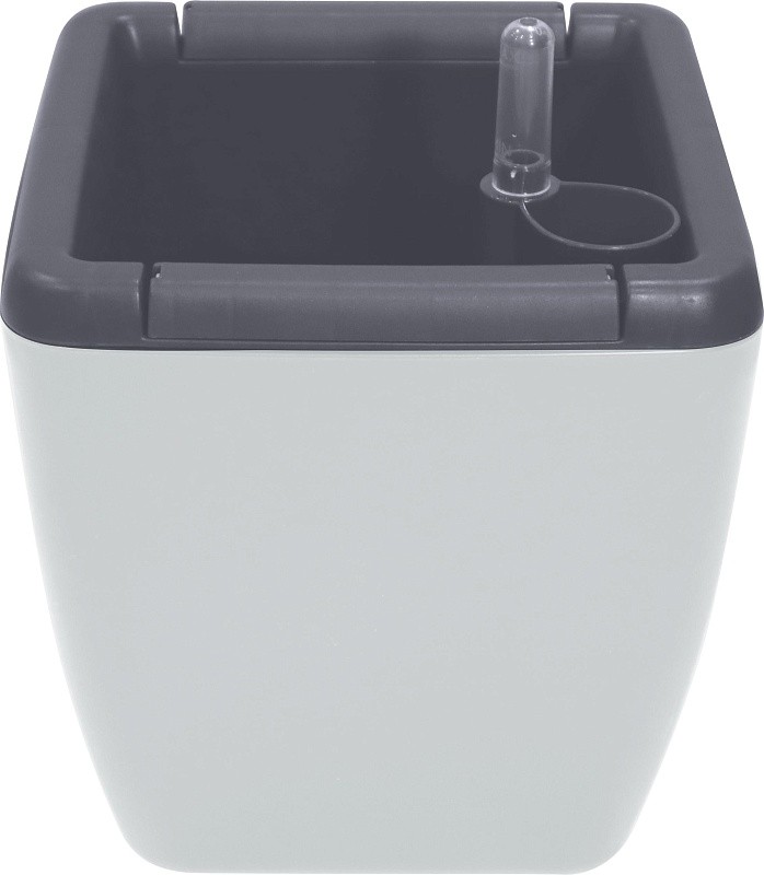 Горшок для цветов ИНГРИН Минчен квадратный Утренний туман с автополивом 1.5л арт.IG622311025