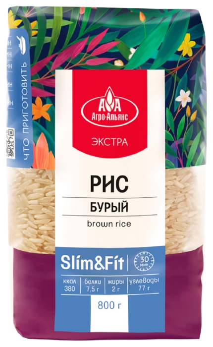 Рис АГРО-АЛЬЯНС Экстра бурый м/у 800г