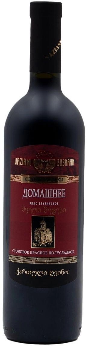 Вино ВАЗИАНИ Домашнее красное п/сл 12.5% ст/б 0.75л