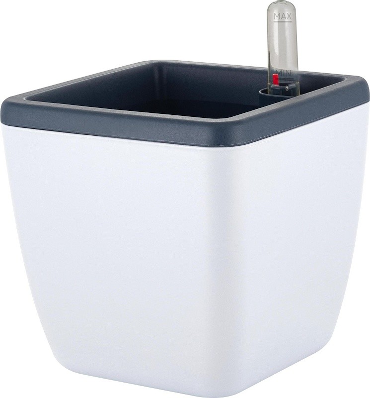 Горшок для цветов ИНГРИН Минчен квадратный Белоснежный жасмин с автополивом 1.5л арт.IG622311048