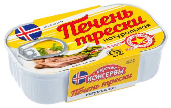 Печень трески ВКУСНЫЕ КОНСЕРВЫ натуральная ж/б 115г