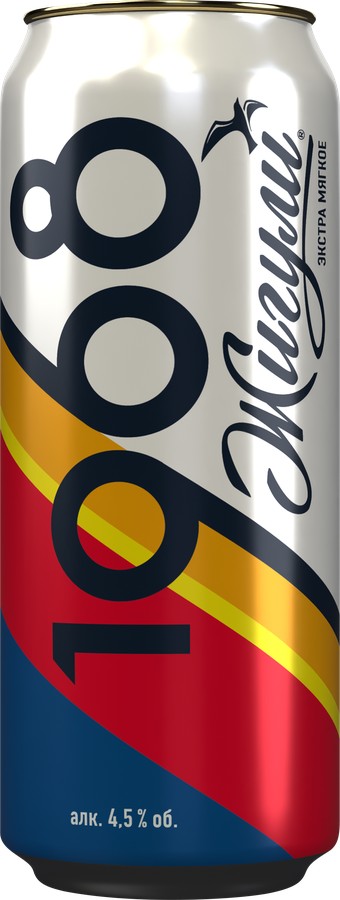 Пиво ЖИГУЛИ 1968 светлое фильтрованное пастер 4.5% ж/б 0.43л