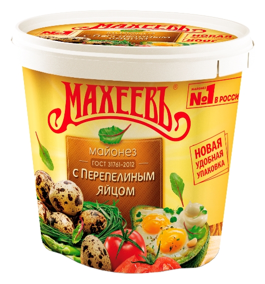 Майонез МАХЕЕВЪ с перепелиным яйцом 50.5% пэт 820мл