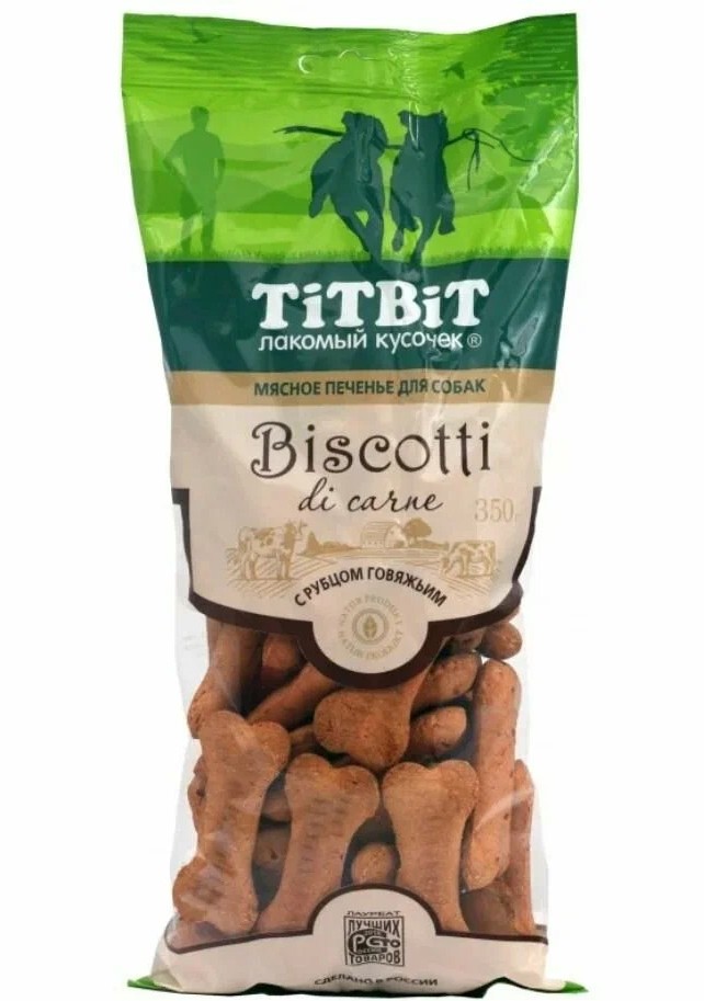 Лакомство для собак ТИТБИТ Печенье Бискотти с рубцом говяжьим 350г