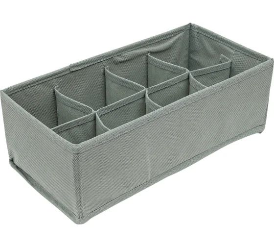 Коробка для хранения РЫЖИЙ КОТ серая 8 ячеек арт.103072