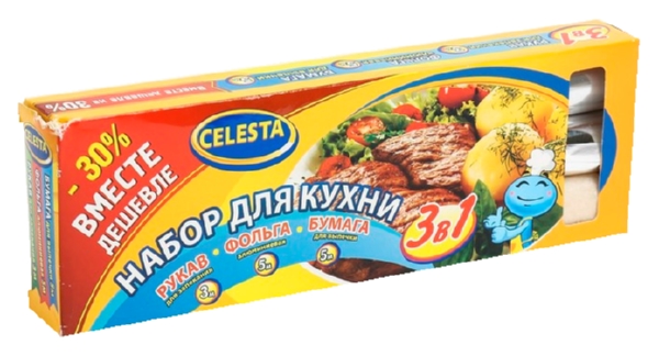 Набор СЕЛЕСТА Рукав 3м+Фольга 5м+Бумага для выпечки 5м