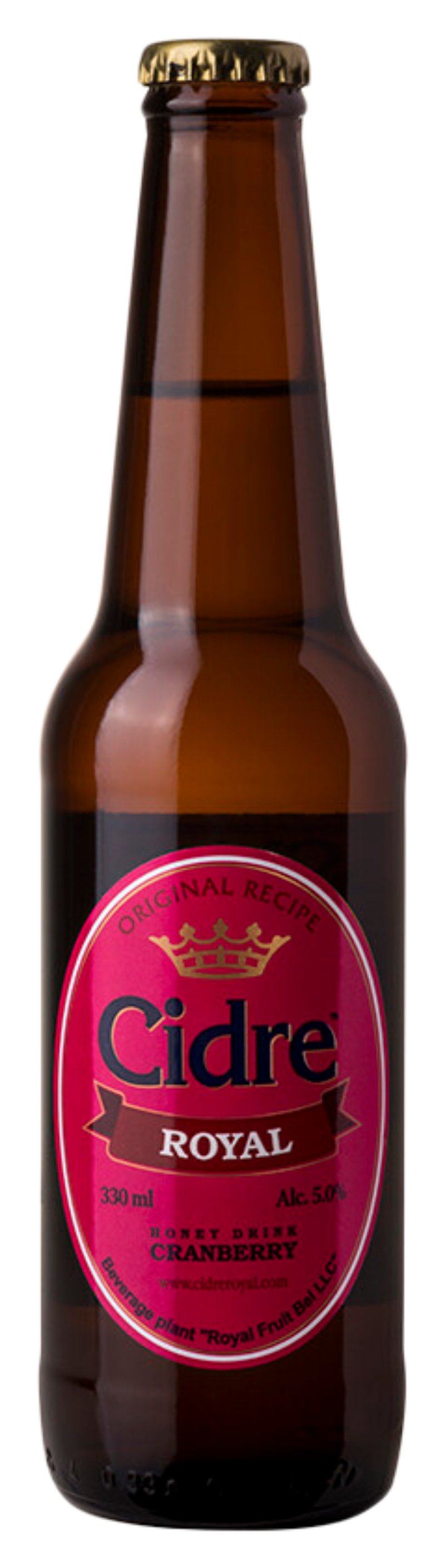 Напиток слабоалкогольный РОЯЛ ФРУТ Медовуха клюквенная 5% ст/б 0.33л