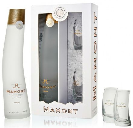 Водка МАМОНТ 40% ПК 0.7л+2 стопки