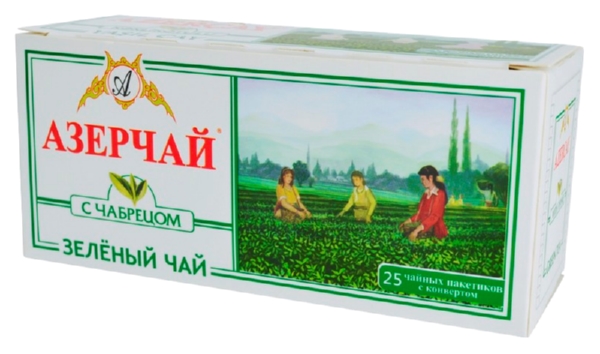 Чай АЗЕРЧАЙ зеленый с чабрецом 25пак