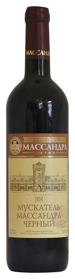Вино МАССАНДРА Мускатель Черный красное сл 16% ст/б 0.75л