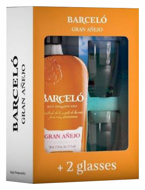 Ром БАРСЕЛО Гран Аньехо 37.5% ПК 0.7л+2 стакана