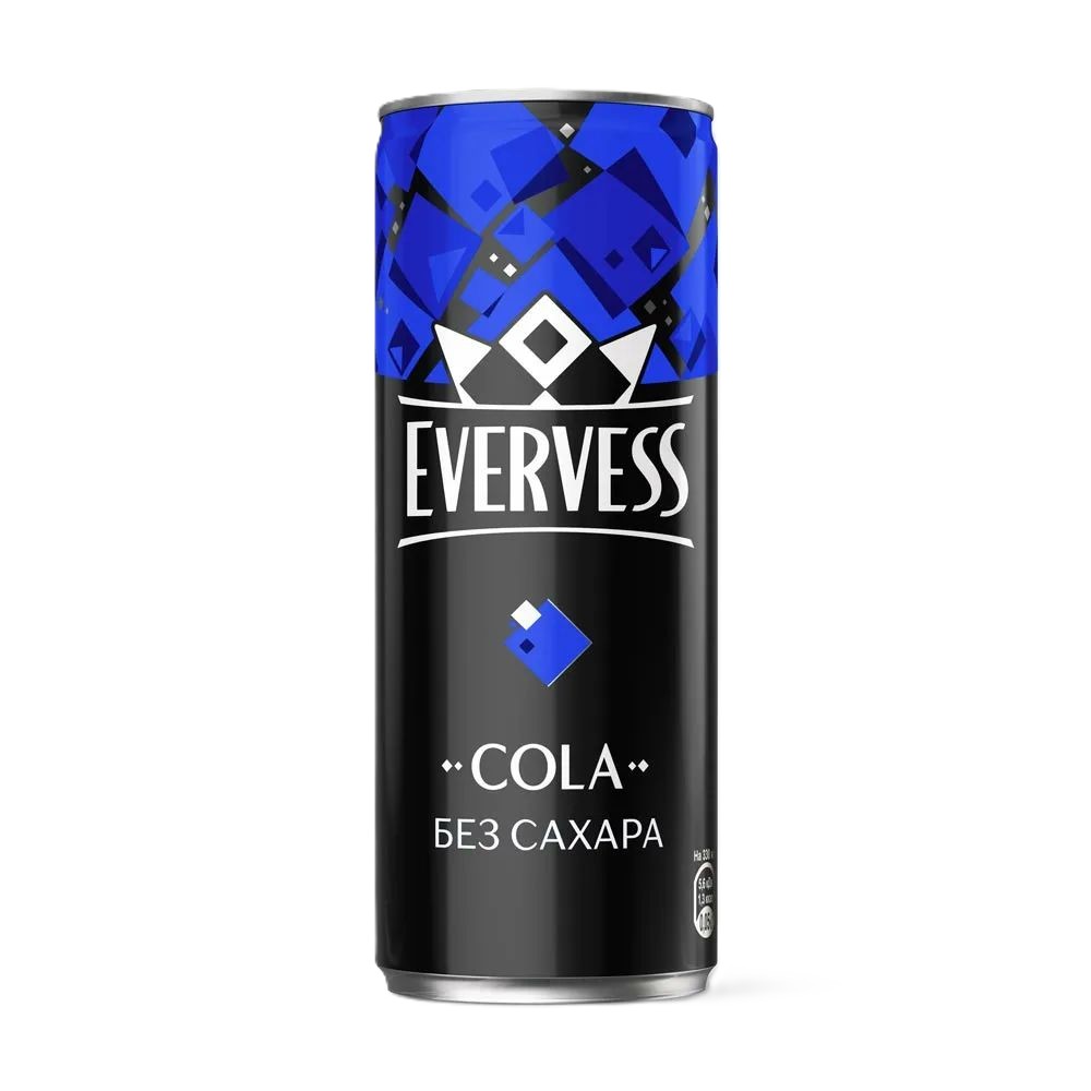 Газ.напиток ЭВЕРВЕСС кола без сахара ж/б 0.33л