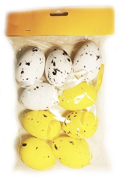 Декор пасхальный СФЕРА Яйца белый и желтый 9шт арт.3-0834-1