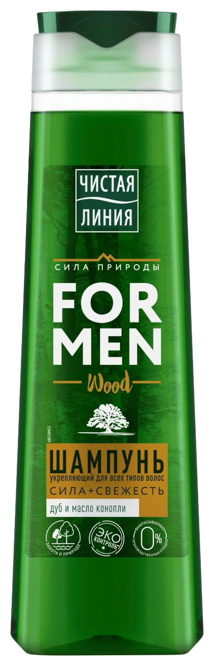 Шампунь ЧИСТАЯ ЛИНИЯ Укрепляющий сила и свежесть мужской 400мл