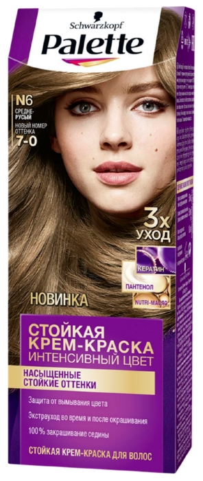 Краска для волос ПАЛЕТТ Интенсивный цвет Средне-русый №6