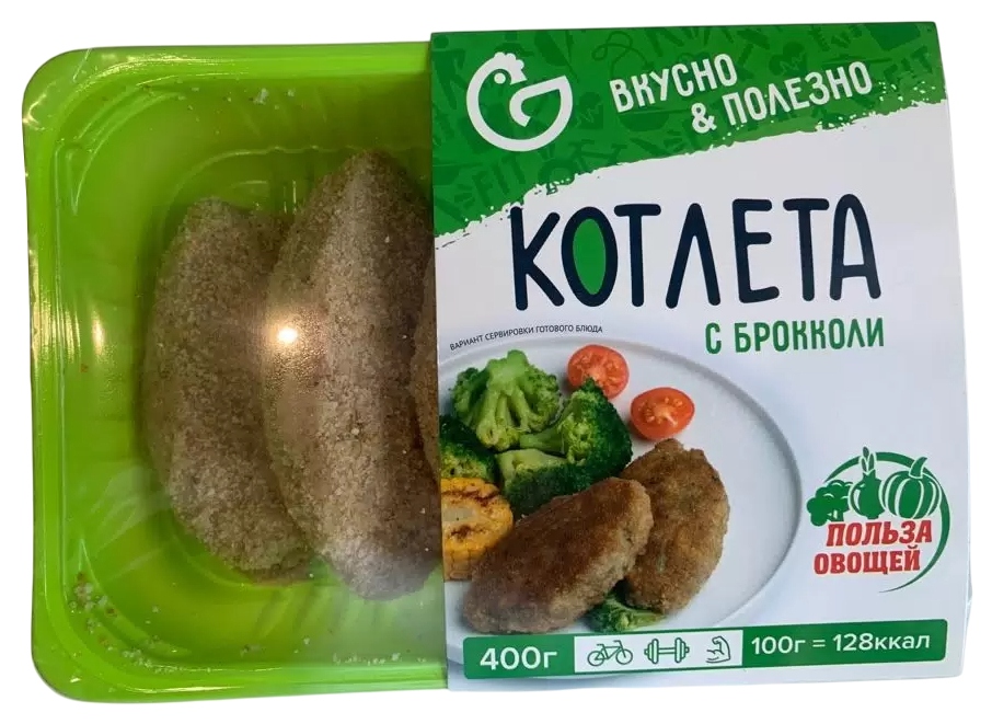 Котлета МЕЖЕНИНОВСКАЯ ПФ куриная с брокколи 400г