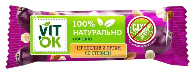 Батончик ВИТОК чернослив орех со стевией 30г