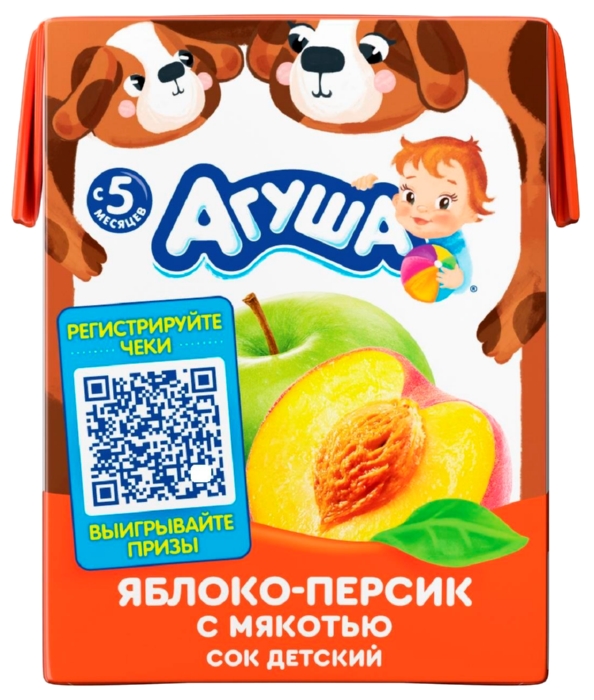 Сок АГУША яблоко персик 200мл
