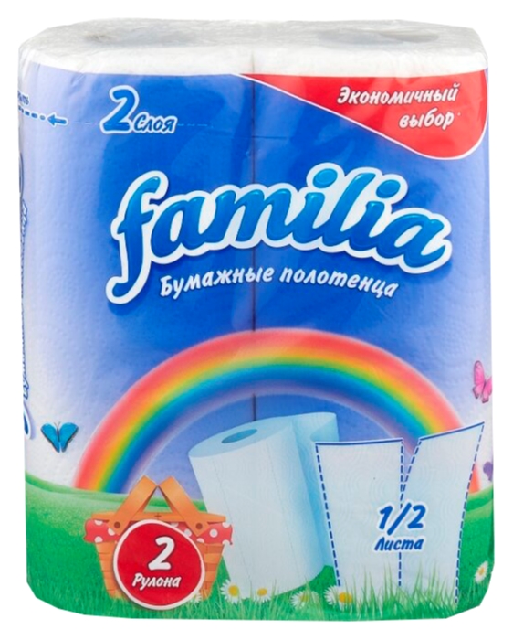 Бумажные полотенца ФАМИЛИЯ Плюс 2сл 2рул