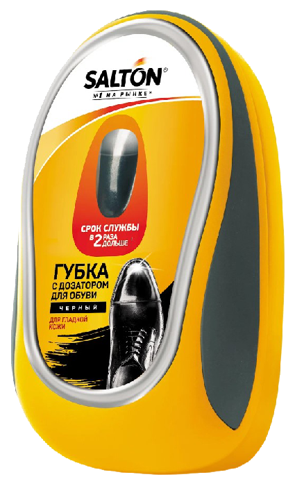 Губка для обуви САЛТОН для гладкой кожи с дозатором черная