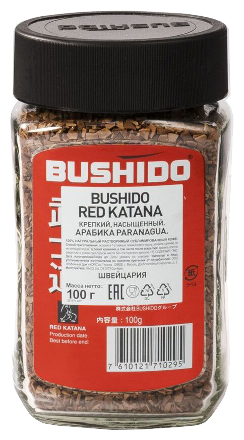 Кофе БУШИДО Ред Катана растворимый ст/б 100г