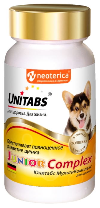 Витамины для щенков ЮНИТАБС ЮниорКомплекс 100 таблеток
