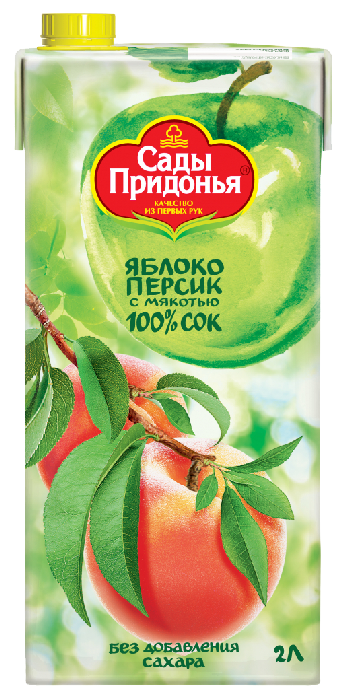 Сок САДЫ ПРИДОНЬЯ яблоко персик 2л
