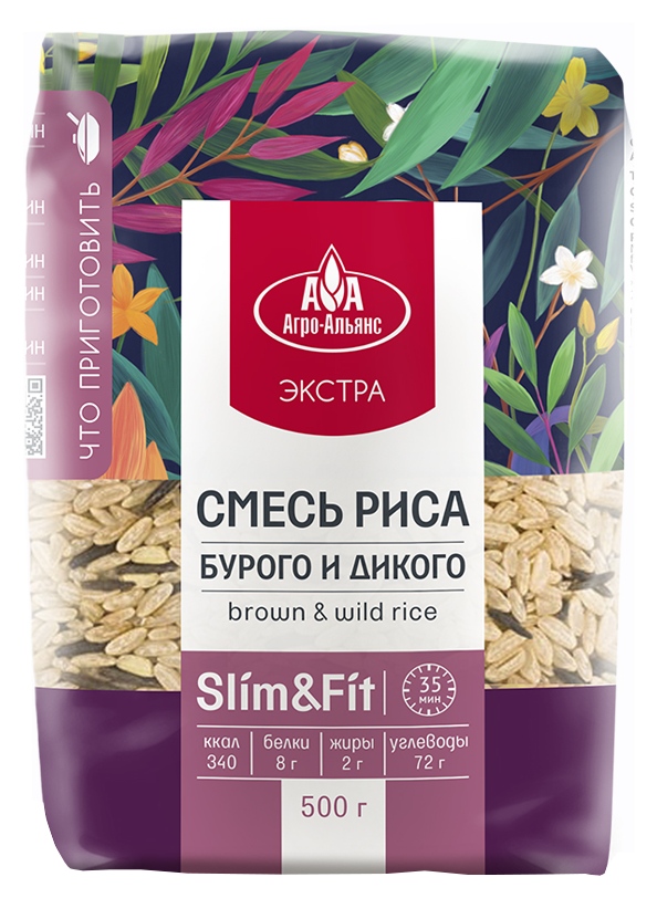 Смесь АГРО-АЛЬЯНС бурого и дикого риса м/у 500г