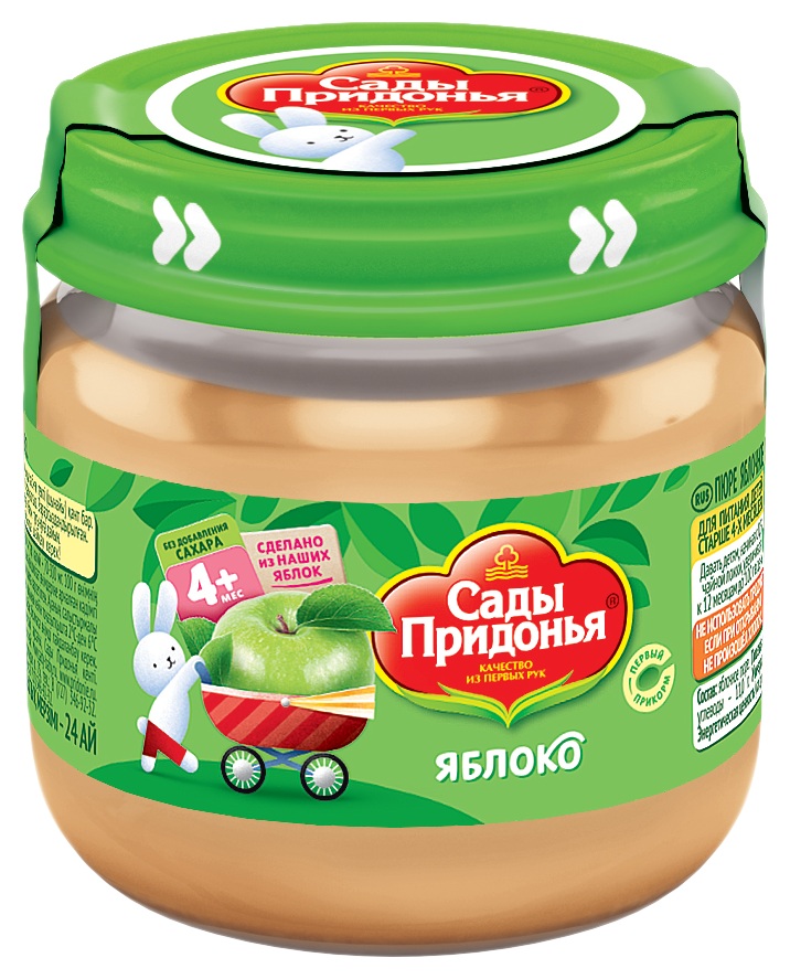 Пюре САДЫ ПРИДОНЬЯ яблоко ст/б 80г