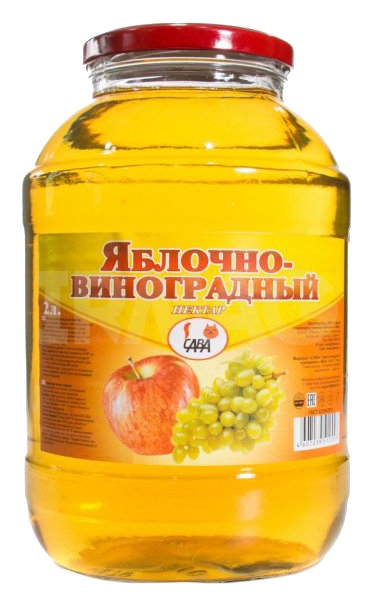 Сок САВА яблоко виноград твист 2л