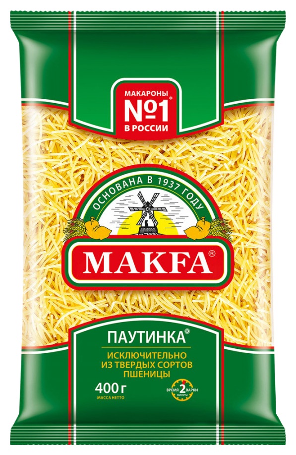 Мак.изделия МАКФА Вермишель паутинка м/у 400г